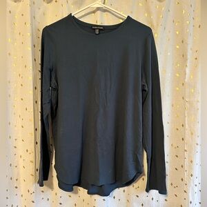EILEEN FISHER Women's Long-Sleeve Crewneck Top - Midnight Blue